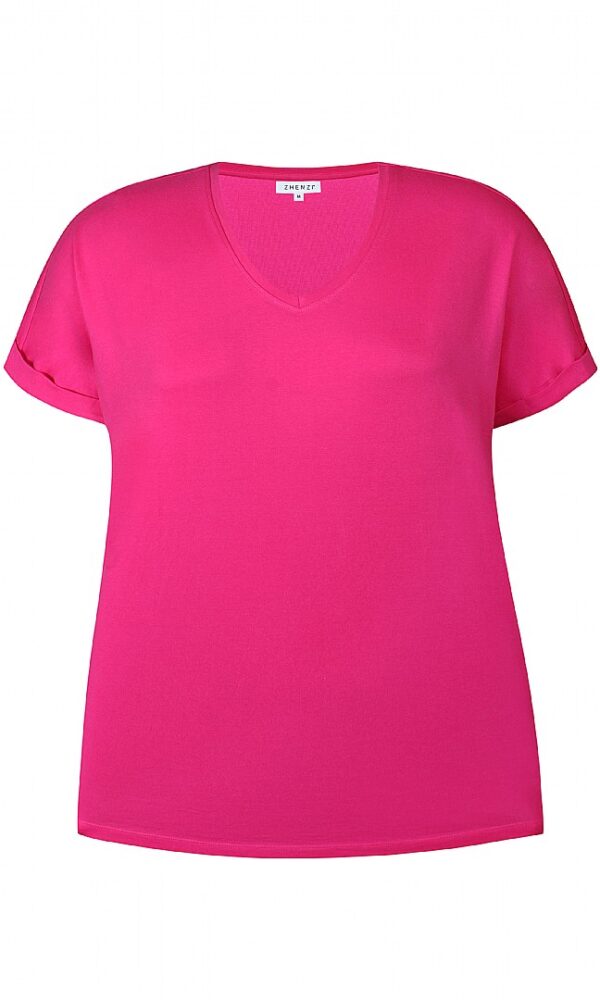 Zhenzi t-shirt i bomuld ALBERTA Pink XL billede