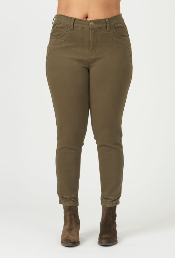 Adia - Jeans - Adjeans Milan 7/8 - Dark Olive - 52 billede