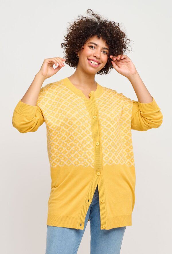 Adia - Cardigan - Adlorra - Yoke Yellow - M/46-48 billede