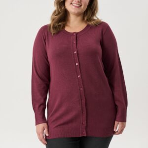 Adia - Cardigan - Adsylivi - Wine Red - M/46-48 billede