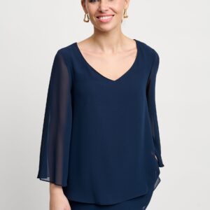 Elcamma - Navy - Bluse - 46 billede