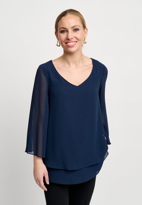 Elcamma - Navy - Bluse - 46 billede