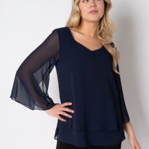 Elcamma - Navy Blue - Bluse - 40 billede