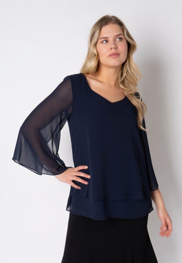 Elcamma - Navy Blue - Bluse - 40 billede