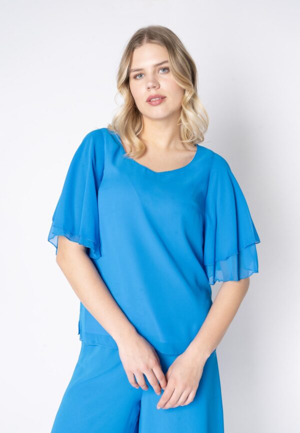 Elnobel - Turquoise - Bluse - 48 billede