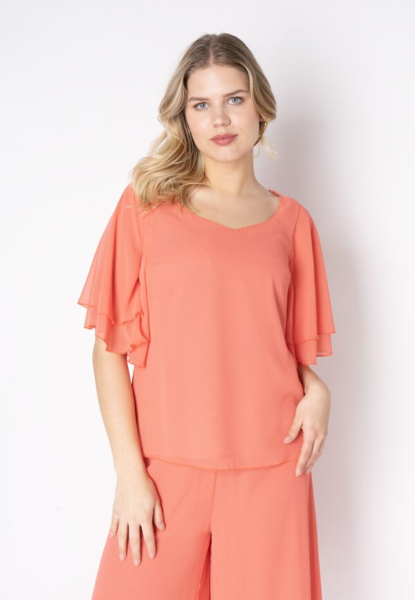 Elnobel - Coral Red - Bluse - 38 billede