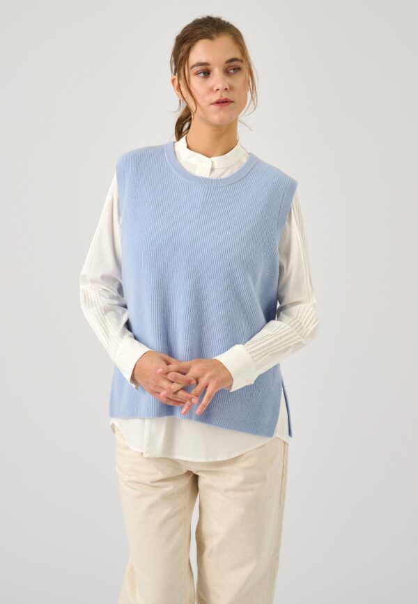 Lifika - Light Blue Melange - Bluse - M billede