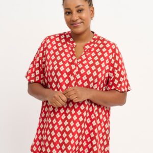 Pont Neuf - Bluse - Pnadella Sia - Tomato - 3xl/54-56 billede