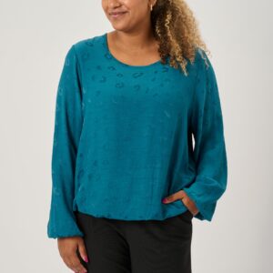 Pont Neuf - Bluse - Pnalison - Petrol Blue - 3xl/54-56 billede