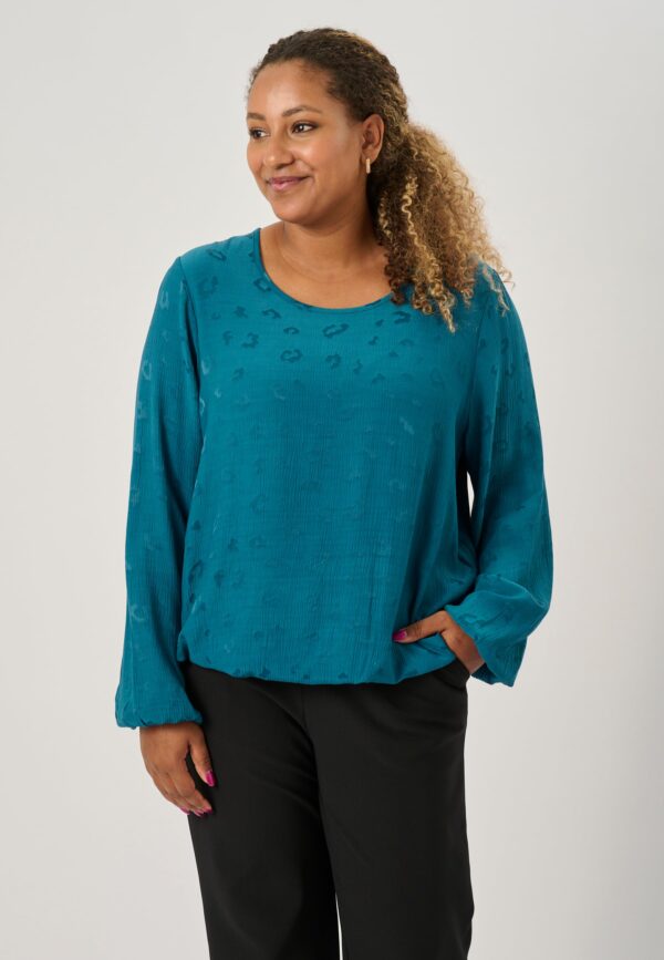 Pont Neuf - Bluse - Pnalison - Petrol Blue - 3xl/54-56 billede