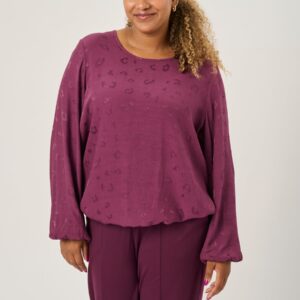 Pont Neuf - Bluse - Pnalison - Plum - 3xl/54-56 billede