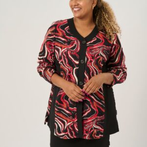 Pont Neuf - Cardigan - Pnanelise - Warm Red - 3xl/54-56 billede