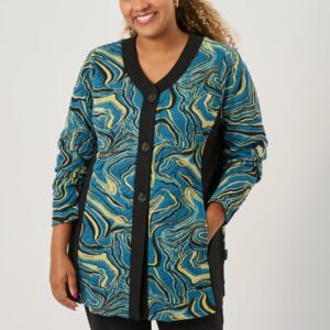 Pont Neuf - Cardigan - Pnanelise - Petrol Blue - 3xl/54-56 billede