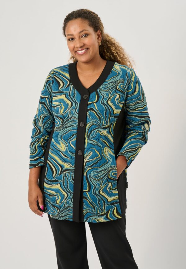 Pont Neuf - Cardigan - Pnanelise - Petrol Blue - 3xl/54-56 billede