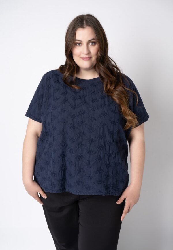 Pont Neuf - Bluse - Pnbetyl - Navy - 2xl/52 billede