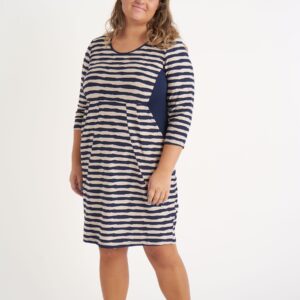 Pont Neuf - Kjole - Pnbianco - Navy/sand - 4xl/58 billede