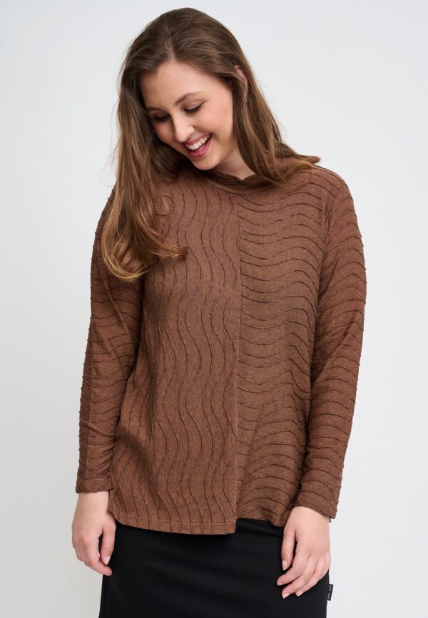 Pont Neuf - Bluse - Pncaia - Brown - 3xl billede