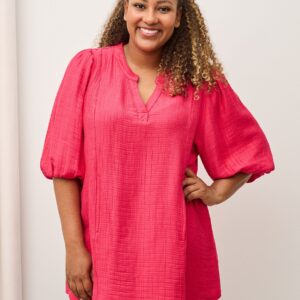 Pont Neuf - Bluse - Pncami Tea - Pink - 3xl/54-56 billede