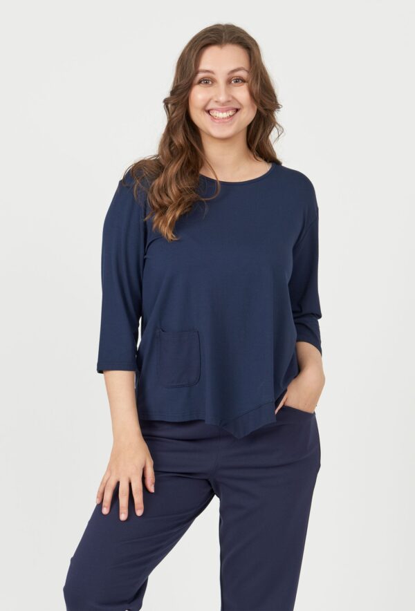 Pont Neuf - Bluse - Pnceleste - Navy - 3xl billede