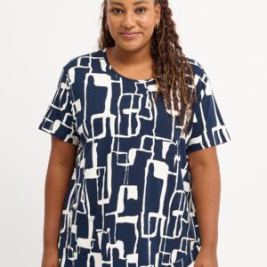 Pont Neuf - Bluse - Pnceleste Sia - Navy Blue - 3xl/54-56 billede