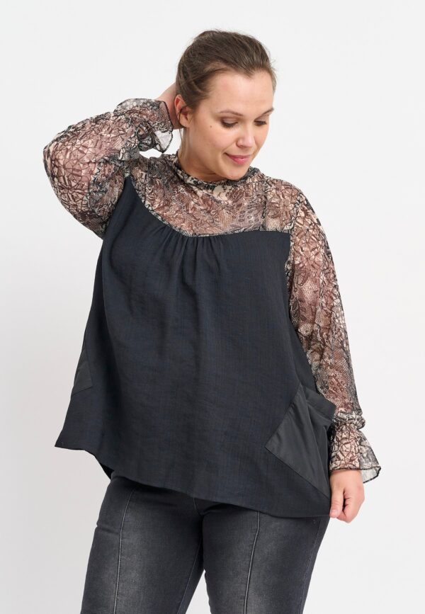 Pont Neuf - Bluse - Pncho - Black - Xs/36-38 billede