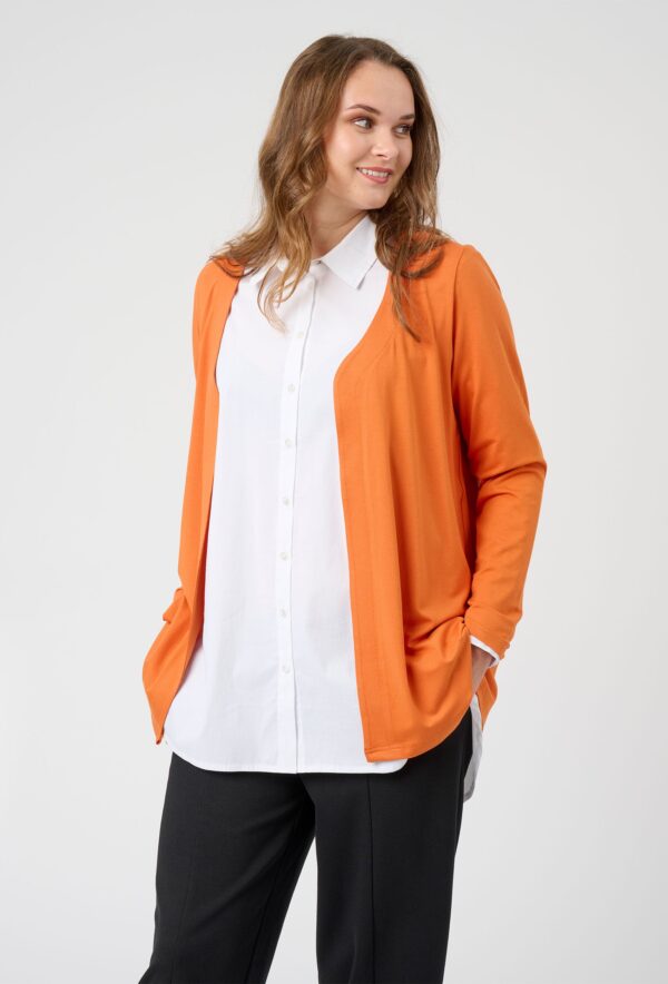 Pont Neuf - Cardigan - Pnclara - Orange - Xs/36-38 billede