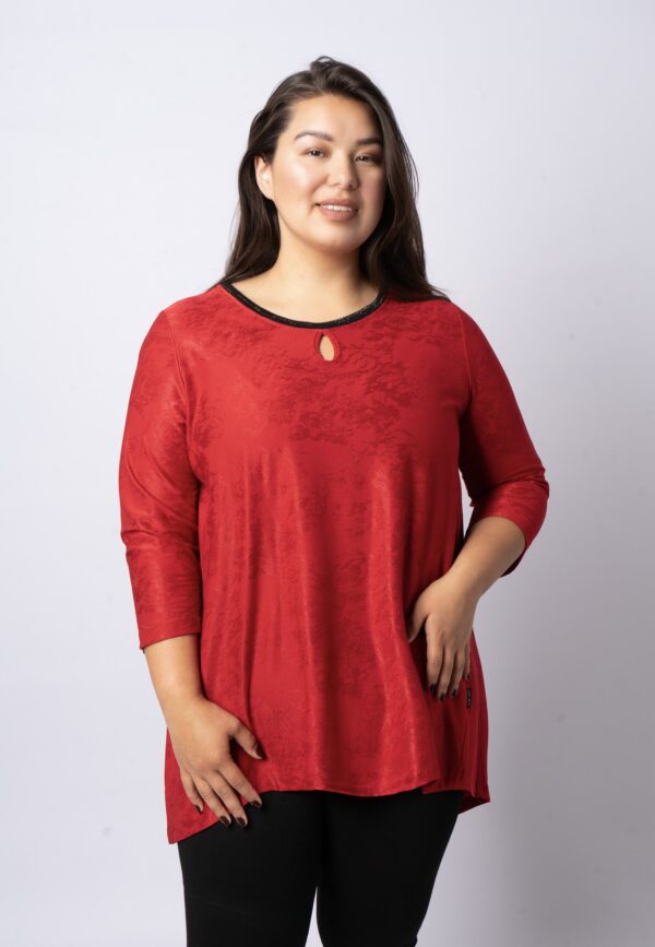 Pont Neuf - Bluse - Pndia - Warm Red - M billede