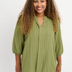 Pont Neuf - Bluse - Pnfaldine - Khaki Green - 3xl/54-56 billede