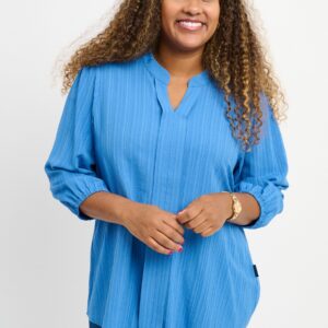 Pont Neuf - Bluse - Pnfaldine - Denim Blue - 3xl/54-56 billede