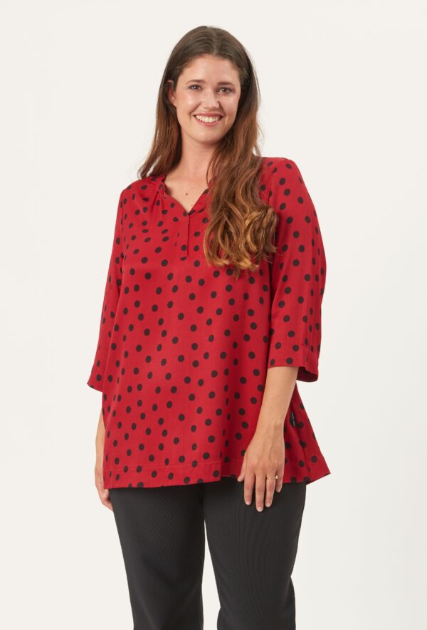 Pont Neuf - Bluse - Pnfrancy Tea - Warm Red - S/40 billede