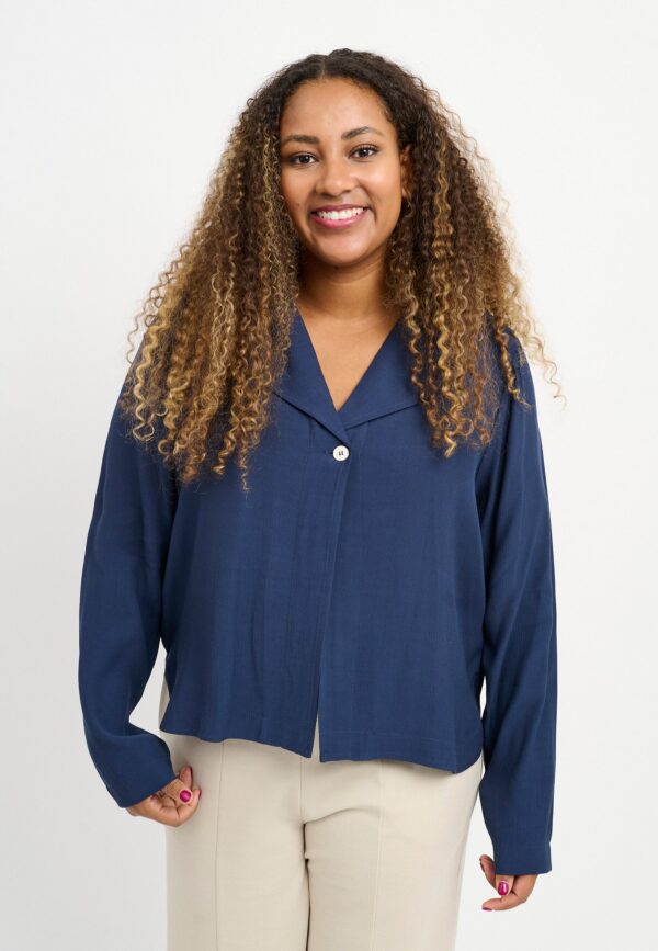 Pont Neuf - Cardigan - Pnfreda - Navy Blue - 3xl/54-56 billede