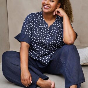 Pont Neuf - Bluse - Pnhadil - Navy Blue - 2xl/52 billede