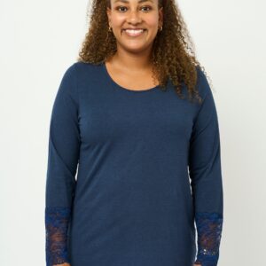 Pont Neuf - Bluse - Pnirene - Navy Blue - 3xl/54-56 billede