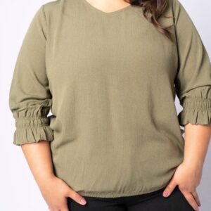 Pont Neuf - Bluse - Pnirvine - Dusty Olive - 3xl/54-56 billede