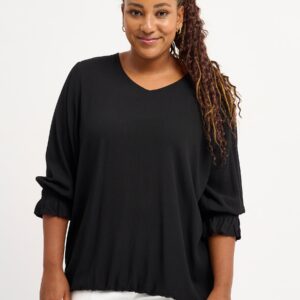 Pont Neuf - Bluse - Pnirvine - Black - 3xl/54-56 billede