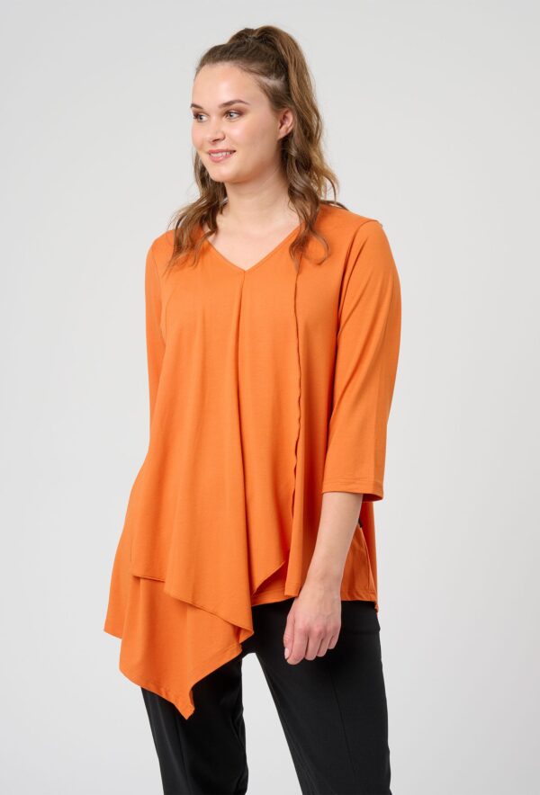 Pont Neuf - Bluse - Pnlara - Orange - 3xl/54-56 billede