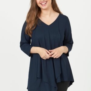 Pont Neuf - Bluse - Pnlara - Navy - 3xl/54-56 billede