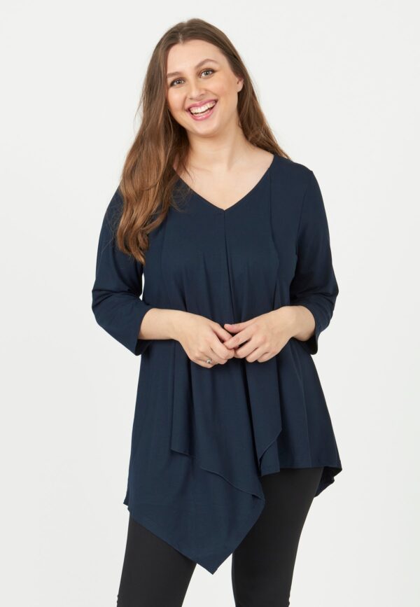 Pont Neuf - Bluse - Pnlara - Navy - 3xl/54-56 billede