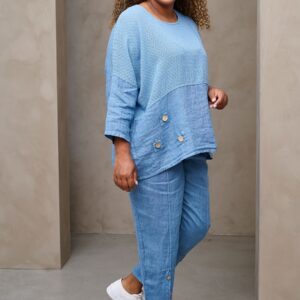 Pont Neuf - Bluse - Pnlauren - Soft Blue - L/46 billede