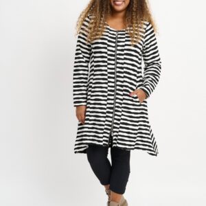 Pont Neuf - Cardigan - Pnmelissa - Black/white - 3xl/54-56 billede