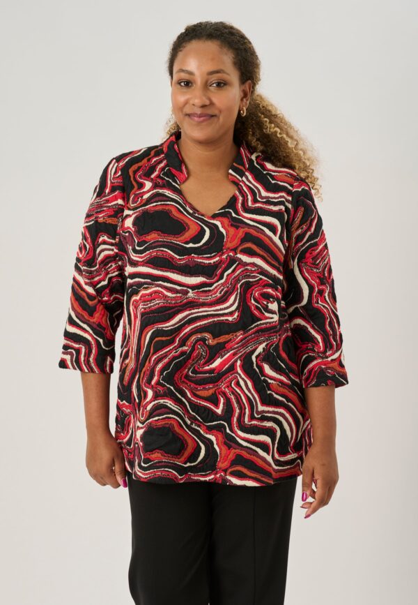 Pont Neuf - Bluse - Pnnajda - Warm Red - 3xl/54-56 billede