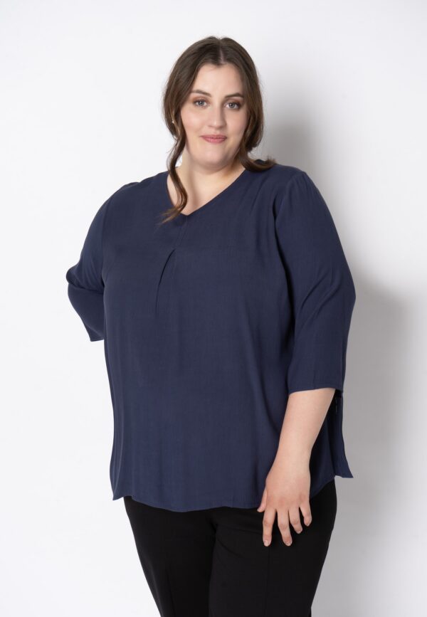 Pont Neuf - Bluse - Pnnadina - Navy - 3xl/54-56 billede