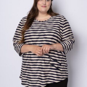 Pont Neuf - Bluse - Pnrosalina - Navy/sand - 4xl billede