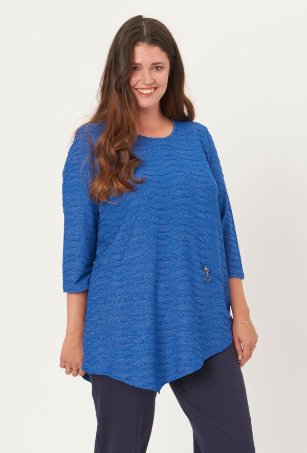 Pont Neuf - Bluse - Pnrosalina - Cobalt Blue - 3xl billede