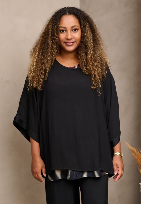 Pont Neuf - Bluse - Pnsofie - Black - 2xl/52 billede