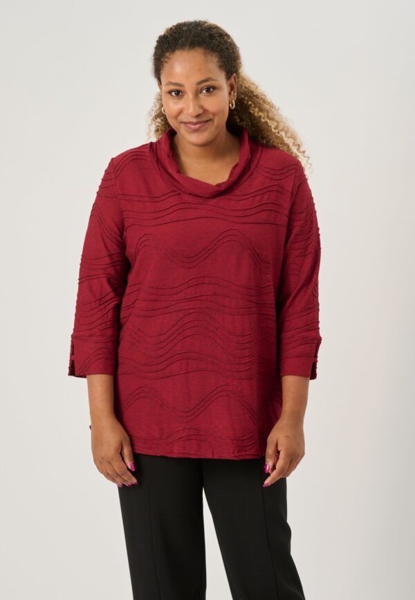 Pont Neuf - Bluse - Pnsteffi - Warm Red - 3xl/54-56 billede