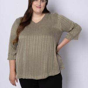 Pont Neuf - Bluse - Pntania - Khaki - 2xl/52 billede