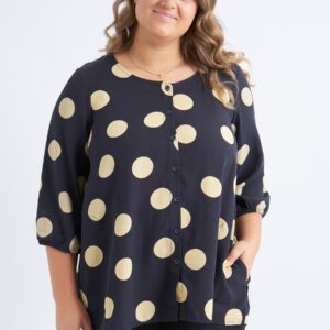 Pont Neuf - Bluse - Pnthorid - Navy - 3xl/54-56 billede