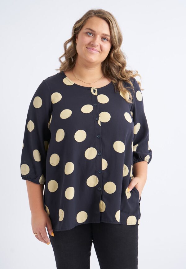 Pont Neuf - Bluse - Pnthorid - Navy - 3xl/54-56 billede