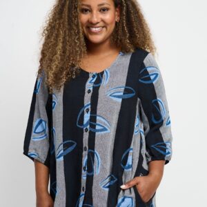 Pont Neuf - Bluse - Pnthorid - Sapphire Blue - 3xl/54-56 billede